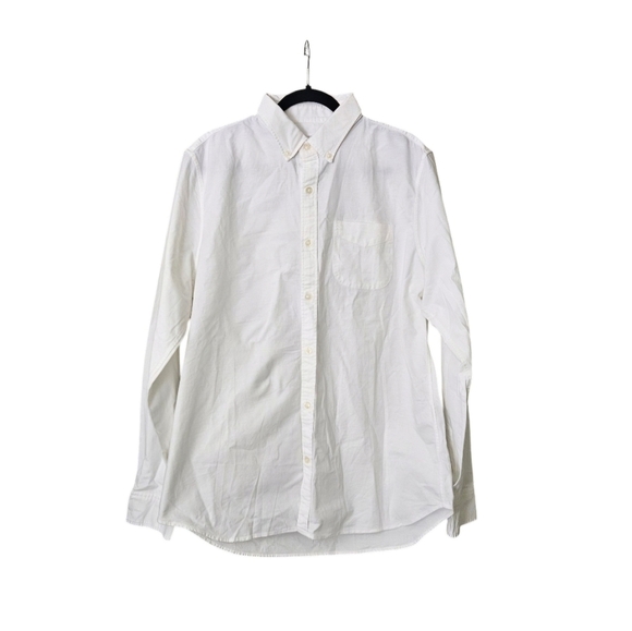 GAP Mens Classic Oxford White Slim Fit Long-sleeved Button-down Shirt sz Large - Picture 2 of 10